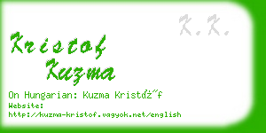 kristof kuzma business card